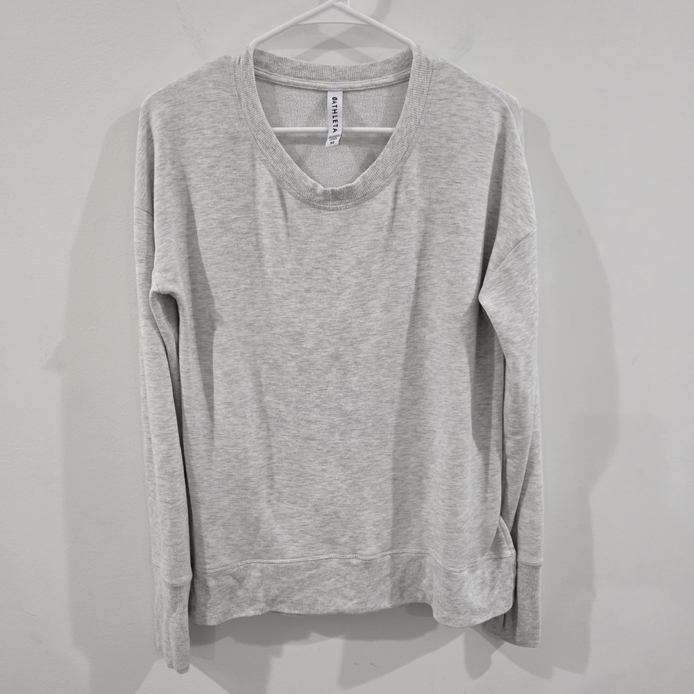 Athleta Coaster Luxe Womens Sweatshirt Size Xs Gray Heathered Minimalist Active